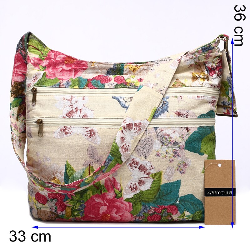 Bright Boho Hippie Styled Crossbody Bags With Double Zippers - Various Colours