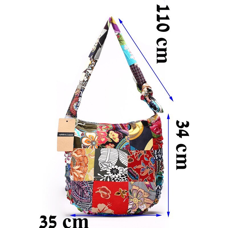 Premium Cross Body Bag With Hippie Patchwork Design