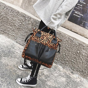 High Quality Leopard Patchwork Shoulder Bag