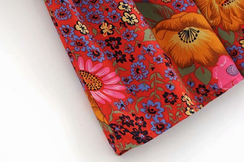 Women's Bohemian Styled Pink Flower Long Skirt | S-L