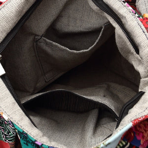 Large Cotton Patchwork Adjustable Shoulder Bag