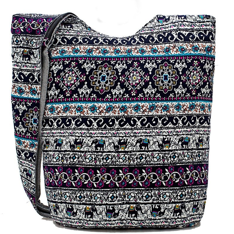 Cool Hippie Styled Floral And Elephant Cross Body Bags