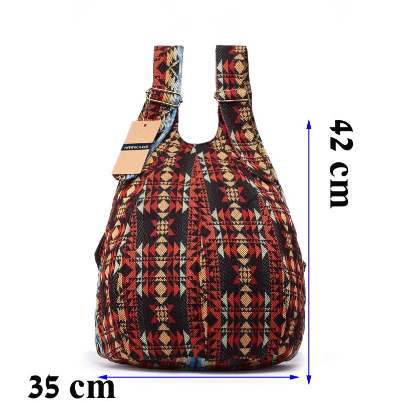 Women's Mochila Cotton Fabric Bag - Various Designs