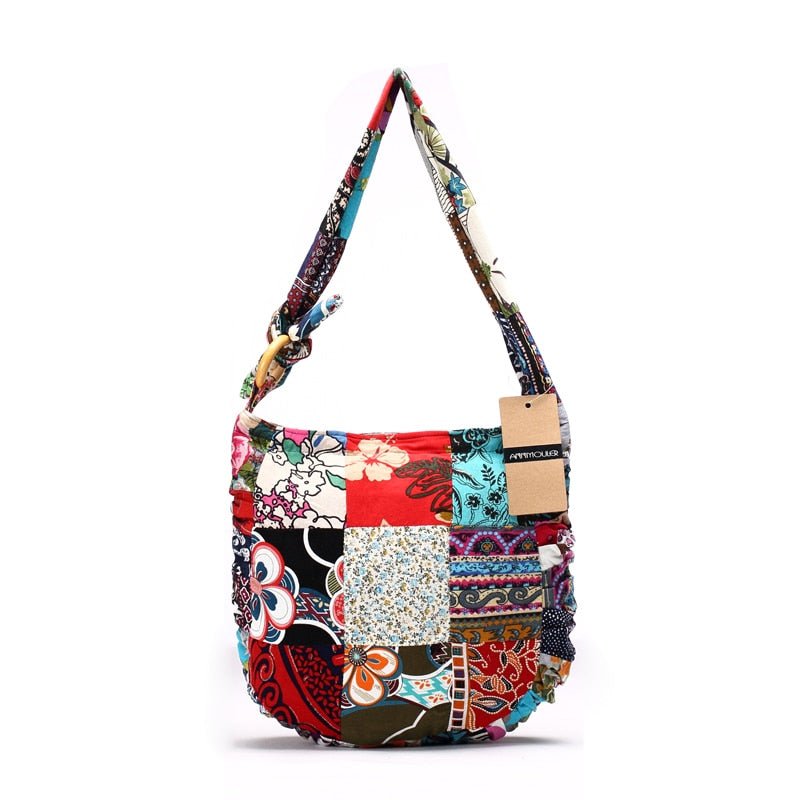 Premium Cross Body Bag With Hippie Patchwork Design