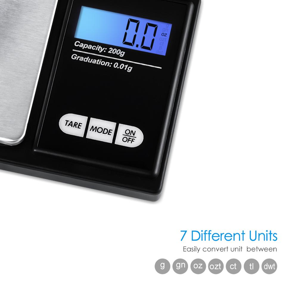 0.01g-200g LCD Mini Electronic Digital Scale | Stainless Steel Plate