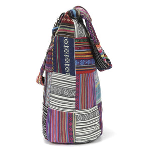 Hippie Patchwork Shoulder Crossbody Bag With Zipper