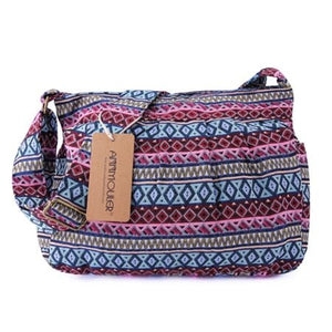 Cool Women's Aztec Boho Styled Cross Body Bag With Zippers