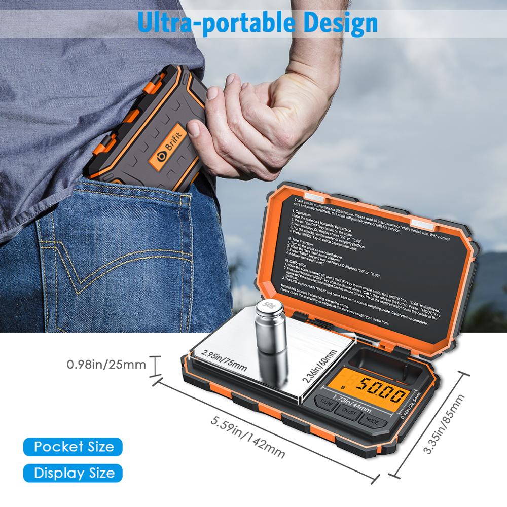 0.01g - 200g Digital Mini Pocket Scales With Calibration Weight