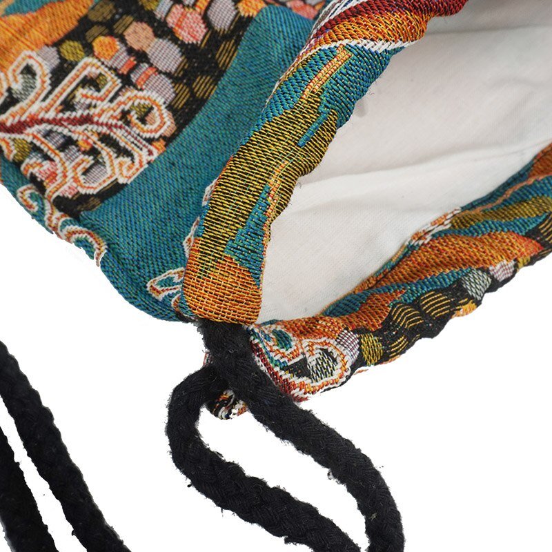 Vintage Gypsy Styled Fabric Draw String Backpack - Various Designs