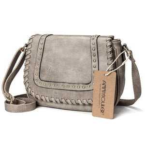 Fade Washed Hippie Leather CrossBody Bag - Various Colours