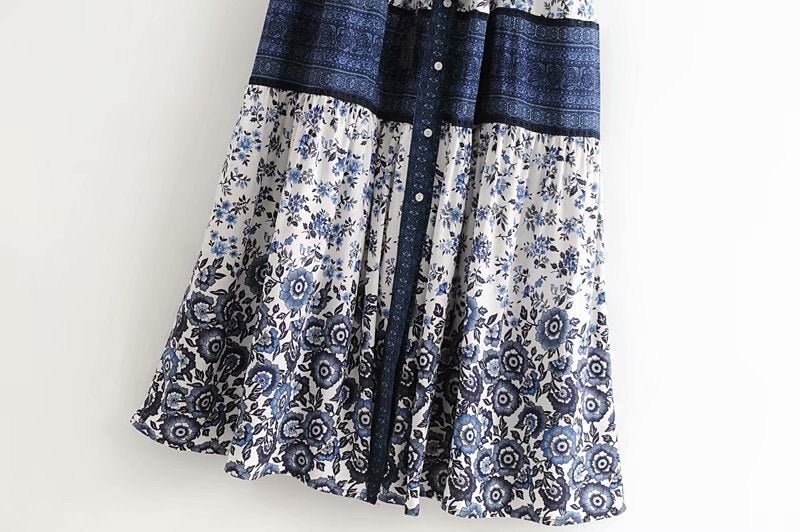 Women's Bohemian Beach Maxi Dress With Bat Sleeves | S-L | 2 Colours