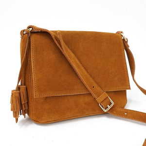 Genuine Leather Plain Casual Styled Shoulder Bag