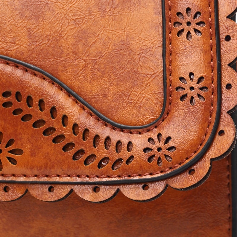 Vintage Women's Hippie Styled Leather Messenger Bag