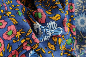 Vintage Women's V-neck Bohemian Kimono Top | S-L | 2 Colours