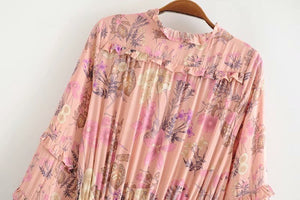 Elegant Hippie Styled Bohemian Summer Dress | S-L | Yellow & Pink