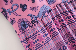 Women's Purple Casual Hippie Peace Dress | Sleeveless | S-XL