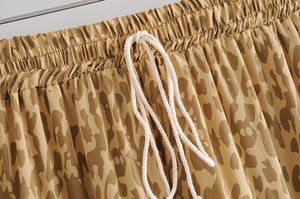 Blush Leopard Printed Tassel Bohemian Skirt | M-L