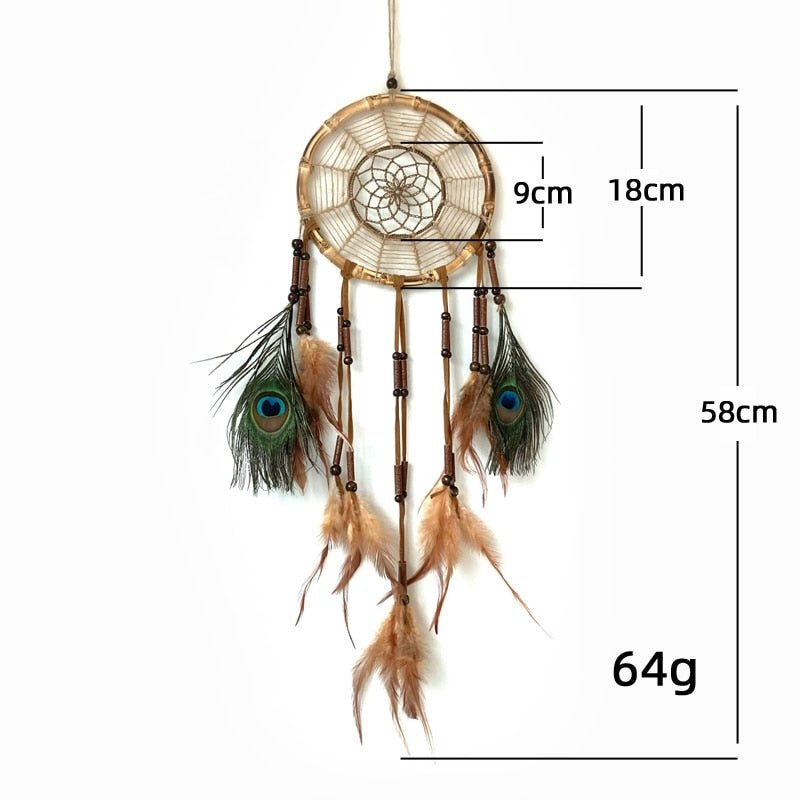 Handmade Bamboo Feathered Dream Catcher | 2 Variations