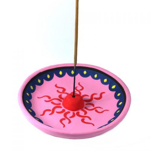 Handmade Clay Incense Burner Featuring The Sun
