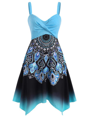 Hippie V-Neck Styled Hippie Dream Catcher Dress | S-XXL