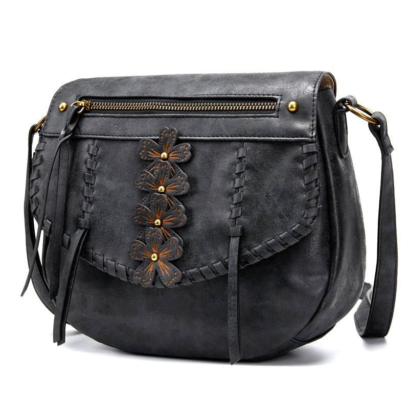 Hippie Flower Shoulder Bag With Lace Design - Various Styles