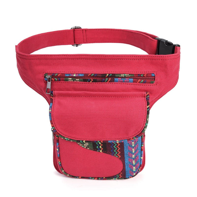 Tribal Patchwork Styled Waist Belt Bag - Various Colours