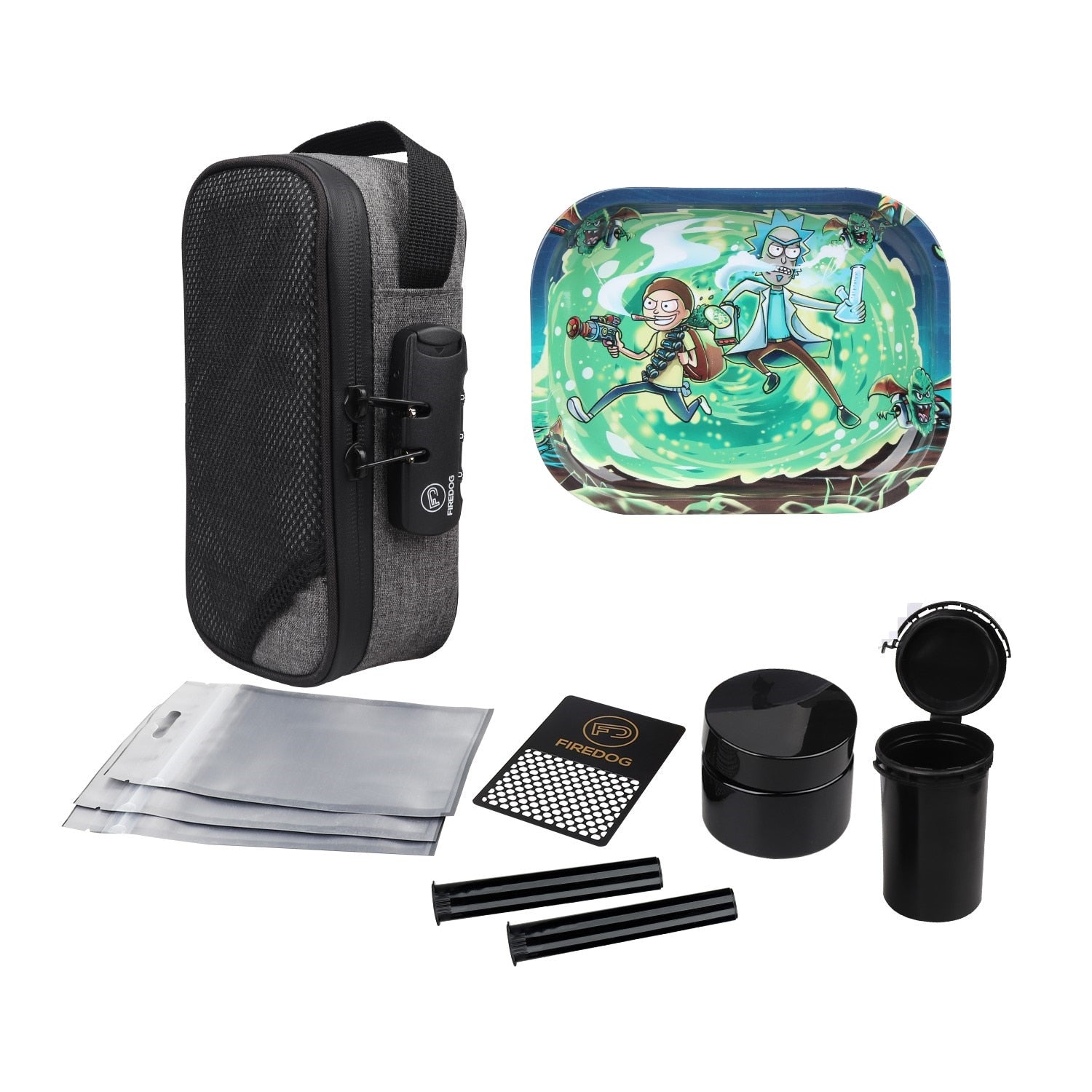 Smell Proof Bag With Combination Lock + Accessories