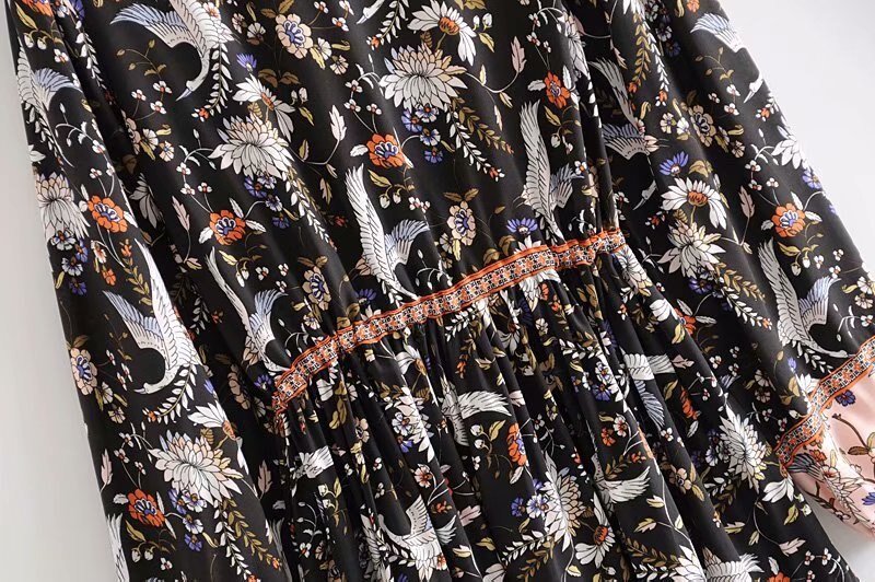 Women's Crane Bohemian Beach Dress | V-Neck | S-XL