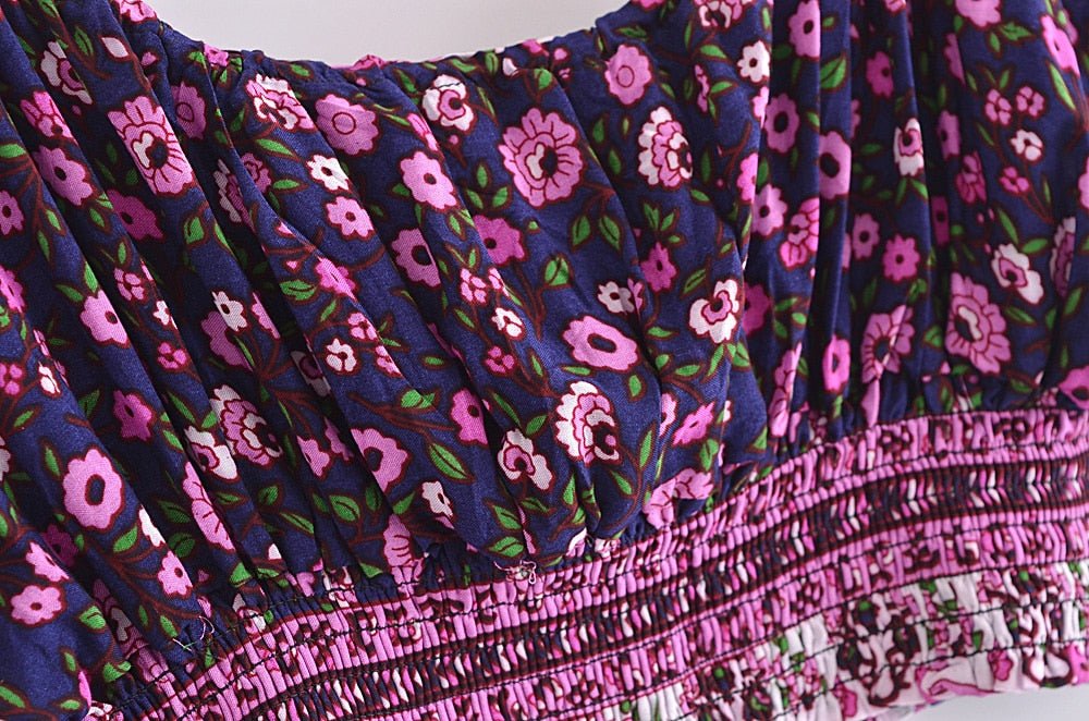 Women's Purple Boho Two Piece Outfit | Sleeveless Top + Bohemian Pants | S-L