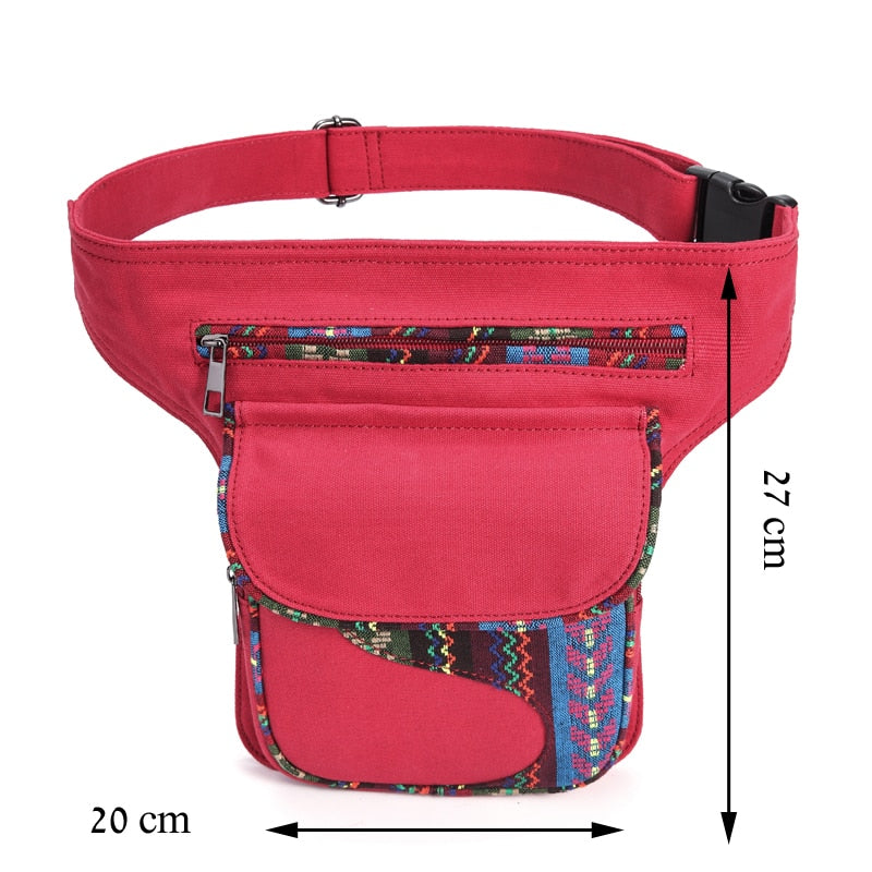 Tribal Patchwork Styled Waist Belt Bag - Various Colours