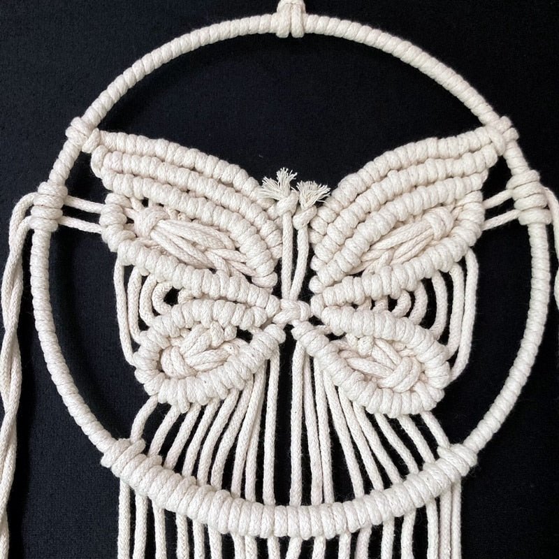 Handmade Macrame Butter Fly Dream Catcher \ Wall Hanging
