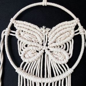 Handmade Macrame Butter Fly Dream Catcher \ Wall Hanging