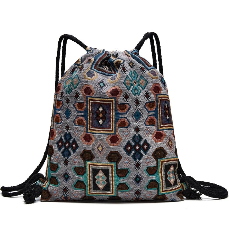 Cute Aztec Hippie Styled Draw String Bags - Various Designs