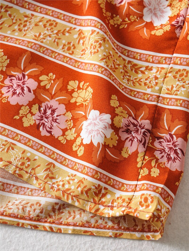 Cool Women's Brown Bohemian Styled Clothing Set | Pants + Sleeveless Top | S-M