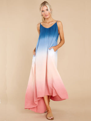 Women's Hippie Suspender Dress | Seaside Leisure Long Summer Dress | S-XL