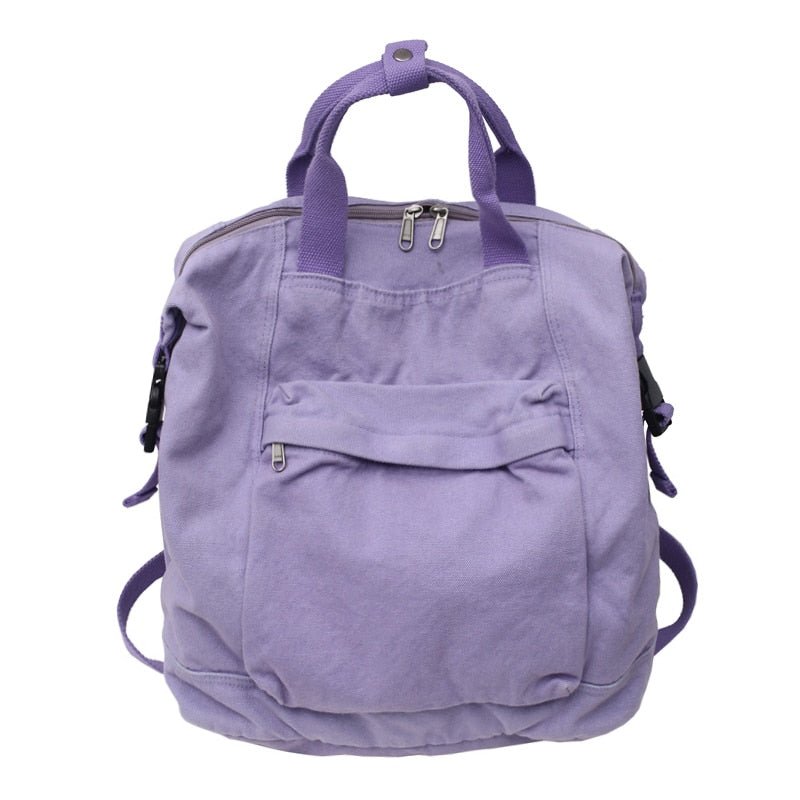 Large Cool Plain Canvas Shoulder Backpacks - Various Colours