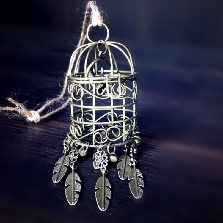 Vintage Bird Cage Ornament | Dream Catcher Win Chime Design