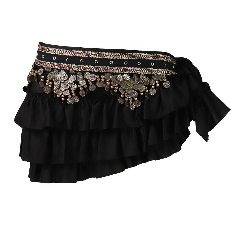 Tribal Gypsy Belly Dancing Fringe Wrap With Coins | Various Colours