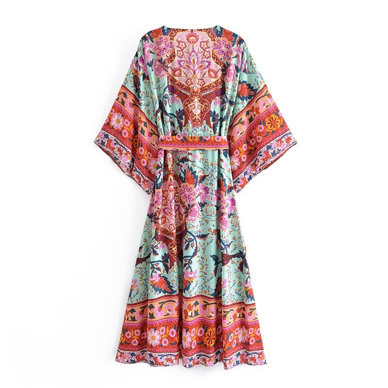 Kimono Styled Bohemian Maxi Dress | S-L