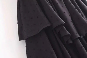 Black Bohemian Mini Dress | Slashed Neck + Sleeveless | S-L