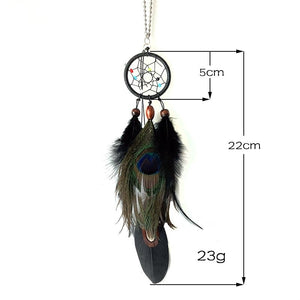 Mini Black Car Dream Catcher With Feathers | Hangs 22cm
