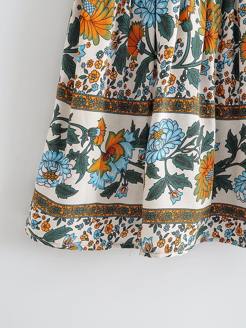 Women's Floral Bohemian Two Piece Outfit | Strapless Top + Mini Skirt | S-L | Various Colours