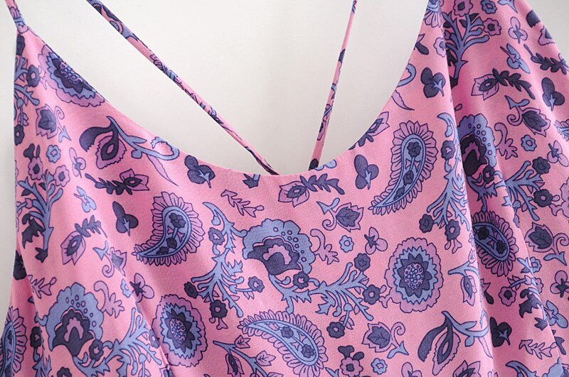 Women's Purple Casual Hippie Peace Dress | Sleeveless | S-XL