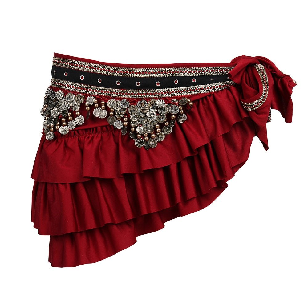 Tribal Gypsy Belly Dancing Fringe Wrap With Coins | Various Colours
