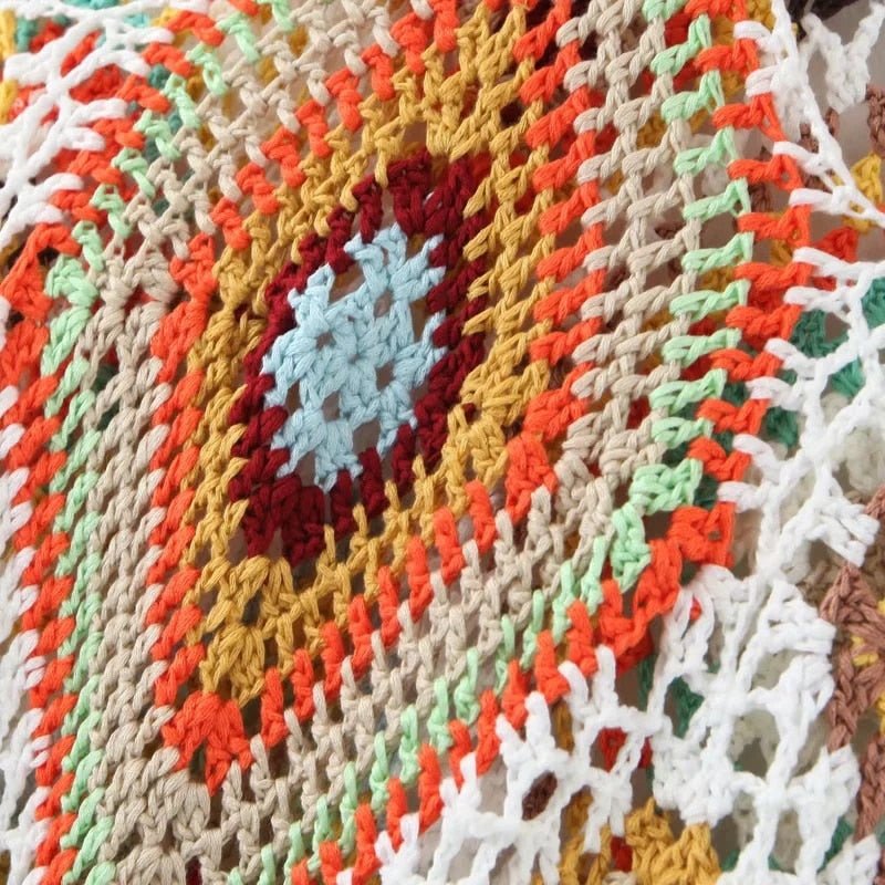 Bohemian Hollowed Out Beach Dress | Knitted Cotton | Free Size