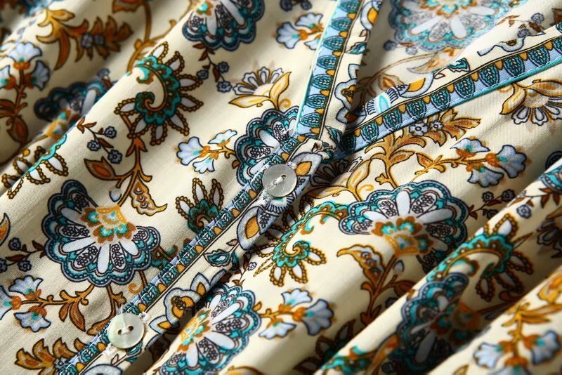 Women's Full Length Multi-Colour Floral Printed Boho Jumpsuit | Short Sleeve + V-neck | S-L