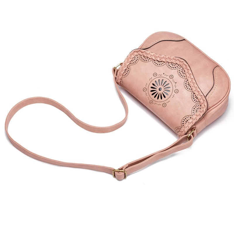 Beautiful Floral Designed Leather Hippie Shoulder Bag