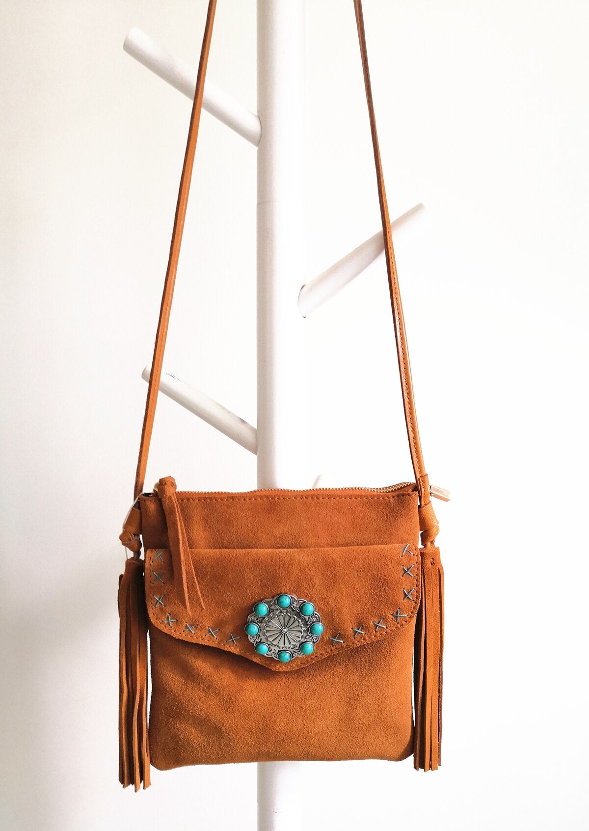 Genuine Leather Bohemian Styled Hippie Handbag