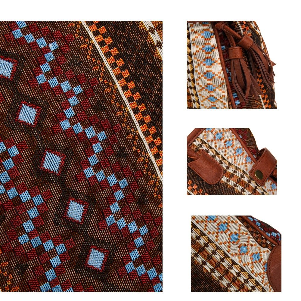 High Quality Boho Brown Tote Bag With Tassles