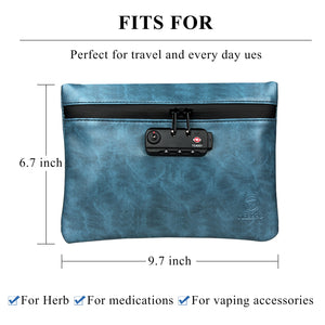 Leather Smell Proof Bag With Carbon Lining & Lock | Various Colours